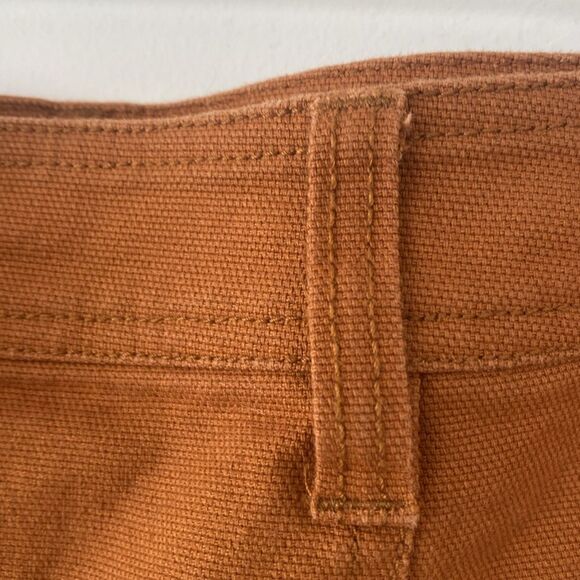 Madewell Tan A-line Mini Skirt Heavy Cotton Snap Button Boho Coastal Preppy New - Picture 9 of 13